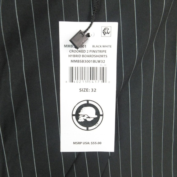 Metal Mulisha Shorts Mens 32 Crooked 2 Pinstripe Hybrid Boardshorts 34x11* NWT - Picture 9 of 14